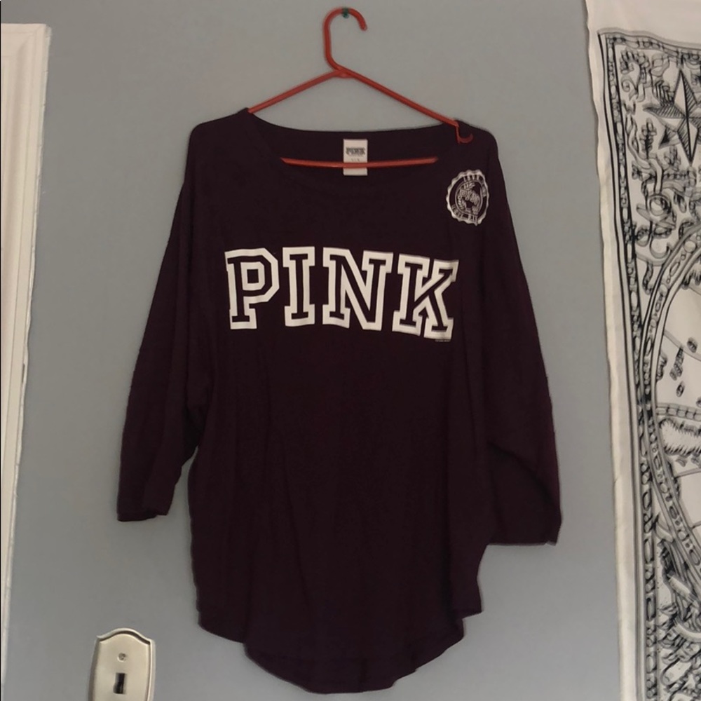 Deep purple mid sleeve PINK t-shirt